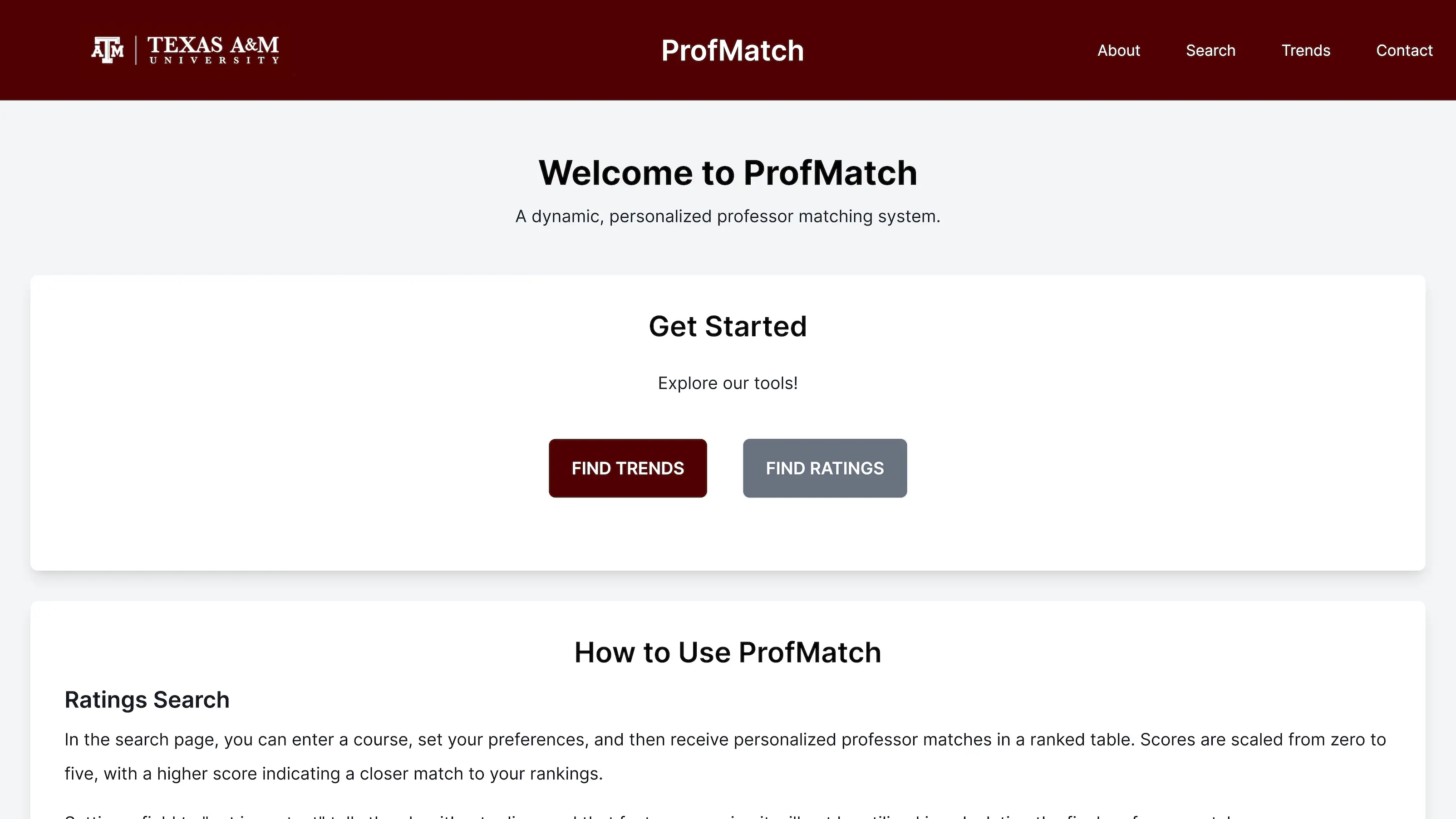 Aggie ProfMatch